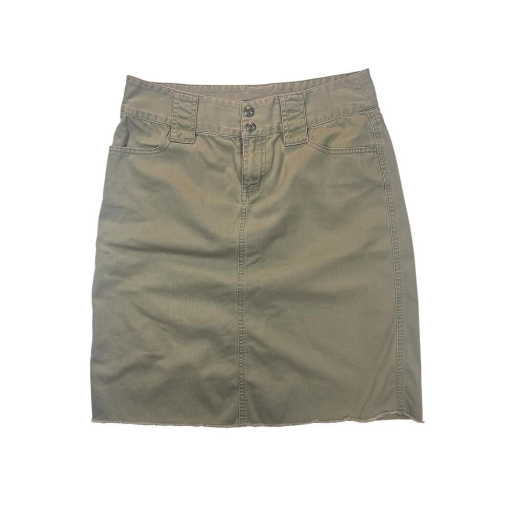 VINTAGE 00s DKNY KHAKI SKIRT SIZE WOMENS 8 MEDIUM KNEE LENGTH RETRO - Picture 5 of 6